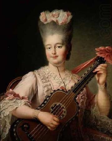 Francois-Hubert Drouais Madame Clotilde playing the guitar china oil painting image